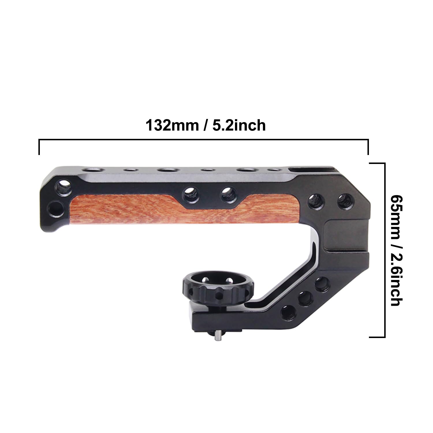 Anntery Top Handle For Camera Cage,Camera Handle Grip, Universal Hand Grip Camera Handle With Cold Shoe Mount 1/4''&3/8'' Holes For Camera, External Monitor, Microphone, Fill Light, Etc-A011