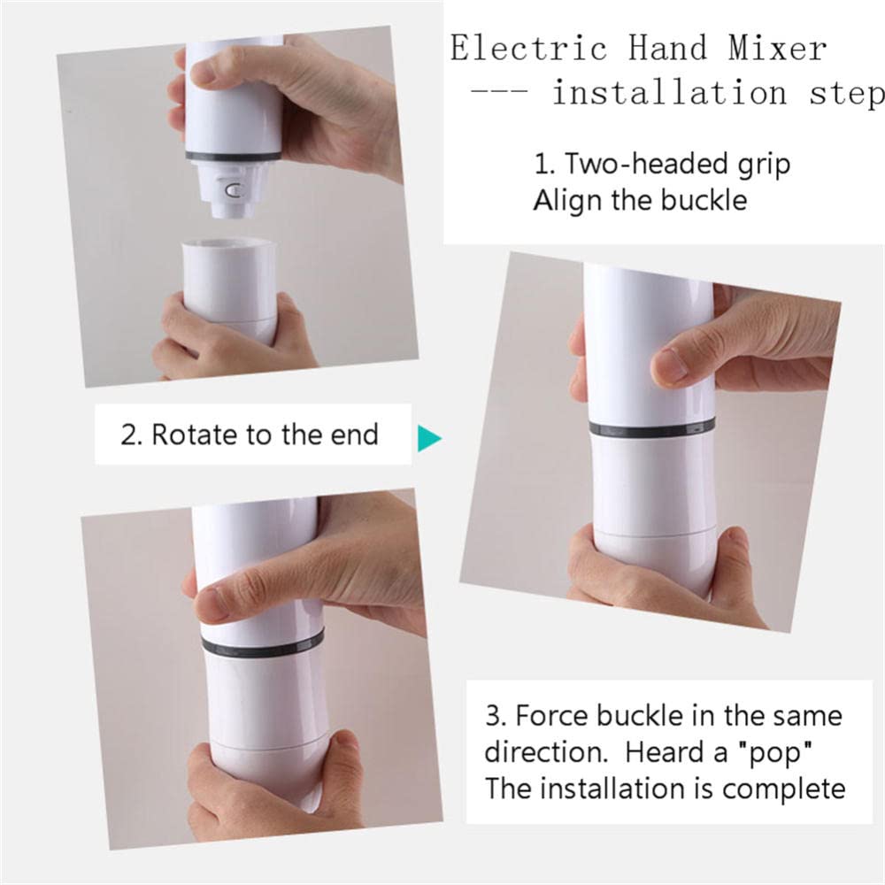 Yunlili Hand Mixer, Large Capacity Meat Grinder Juicer, 304 Mixing, 450W Strong Power Whisk, Automatic Mixer Baking Set, White