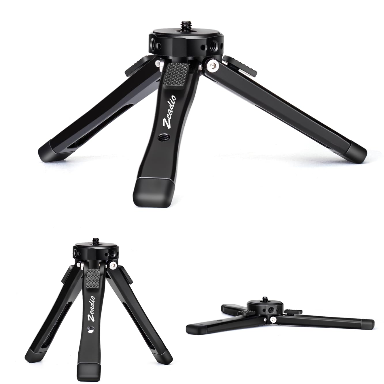 Zeadio Metal Camera Mini Tripod, Adjustable Heights Desktop Vlog Tripod Stand, Fits For Smooth 4, Osmo Mobile, Ronin-S, Vimble 2, Gimbal Handle Grip Stabilizer And All Cameras