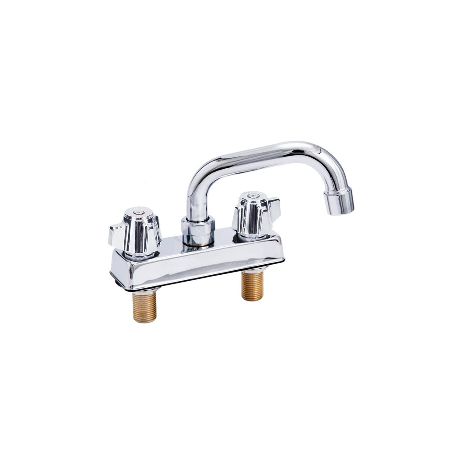 Amgood Deck Mount Kitchen Sink Faucet 6" Swivel Spout 4" Center Nsf Commercial Kitchen Utility Laundry