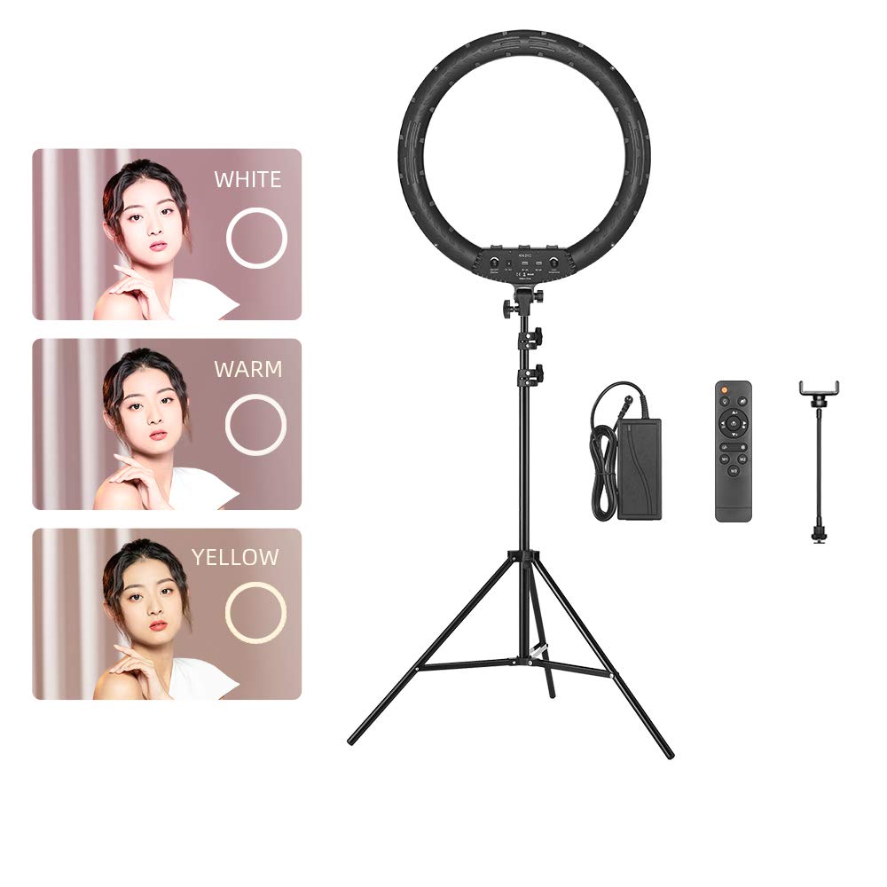 Ambitful Ring Light Rl-480 18In Ring Light Lamp 60Ws 30006000K 480 Beads Led With 180Cm Light Stand,Carrying Bag For Live Streaming/Slr Camera/Phone Video Shooting (2Pcs)
