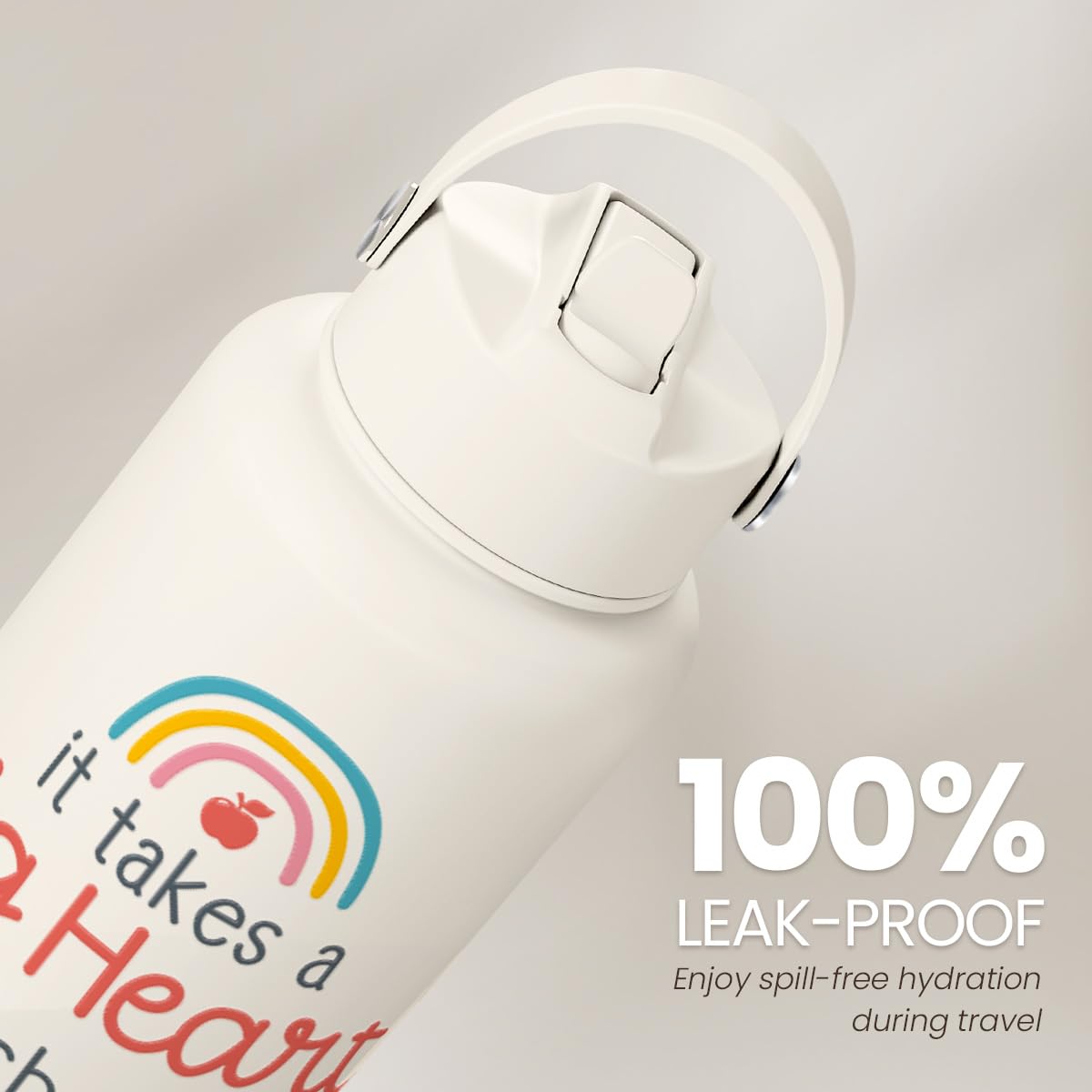 Sandjest Teacher Appreciation - It Takes A Big Heart To Shape Little Minds Water Bottle 32Oz