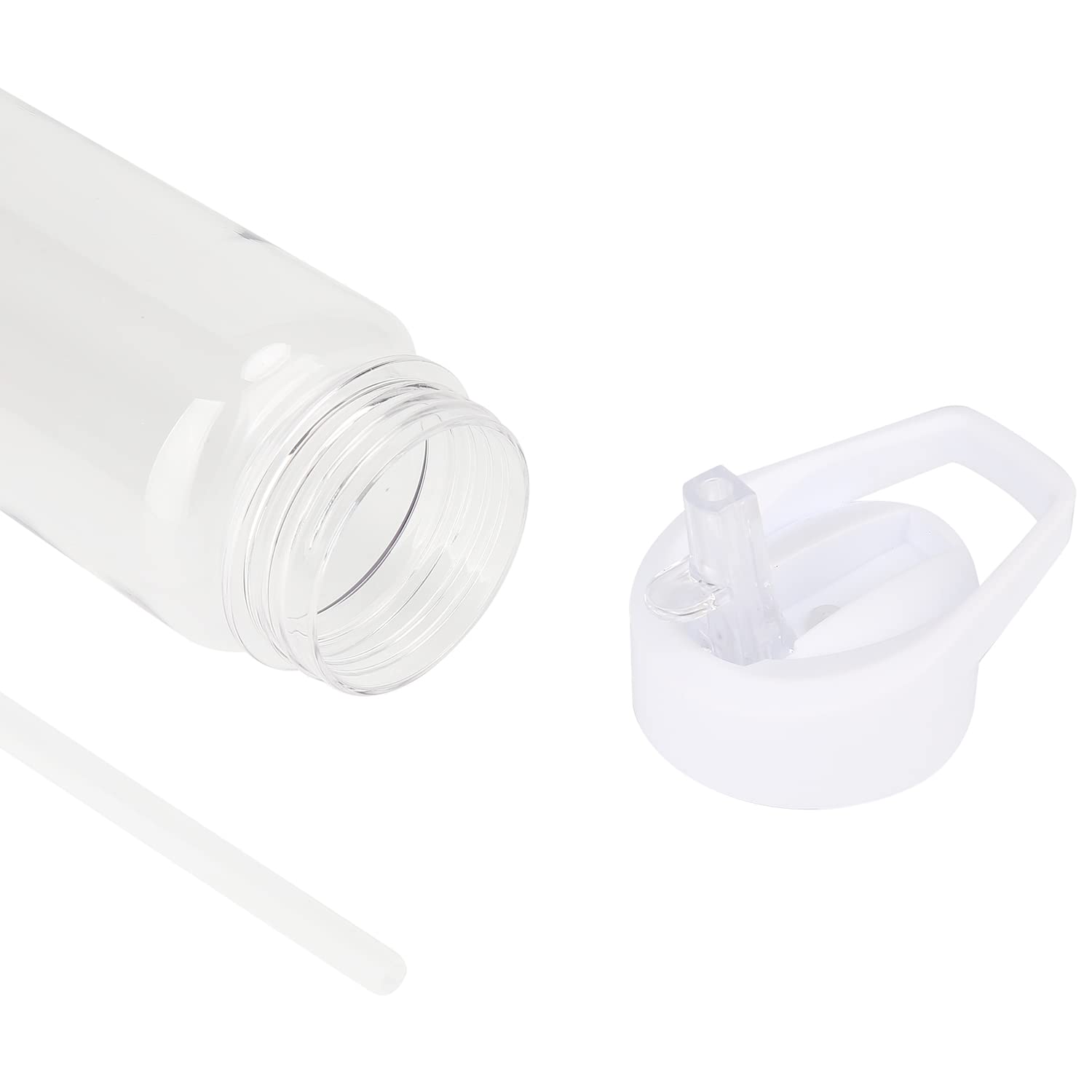 Tritan Clear Water Bottle With Straw No Markings 24 Oz Sports Water Bottle Leak Proof