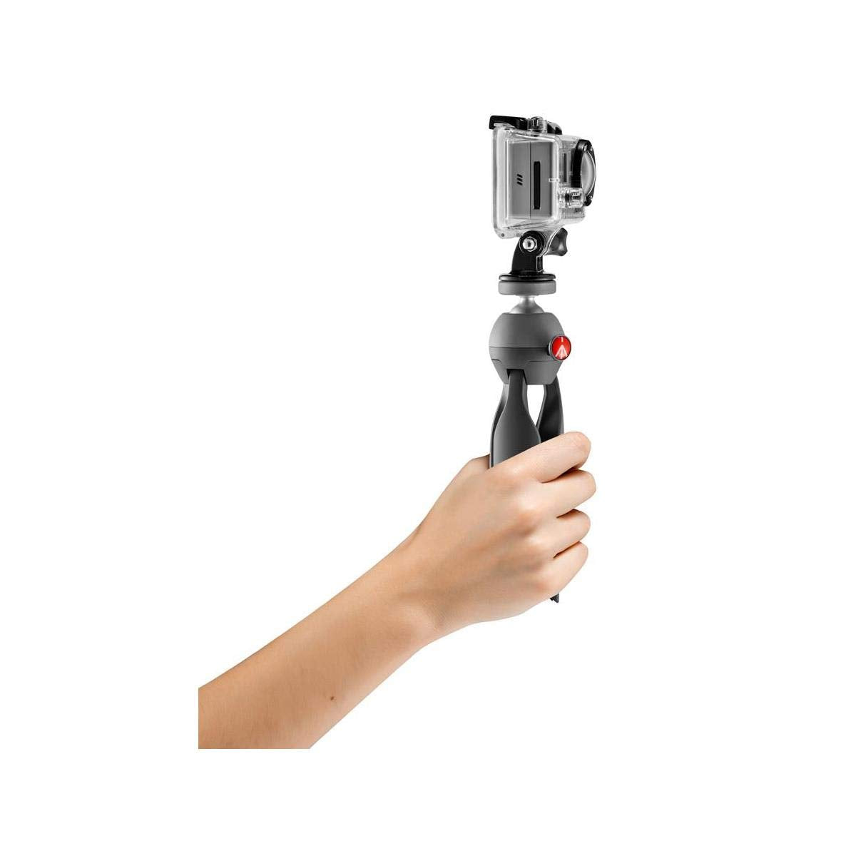 Manfrotto Pixi Xtreme Mini Tripod Kit With Head For Gopro Cameras (Mkpixiex-Bk), Black With Gopro Adapter
