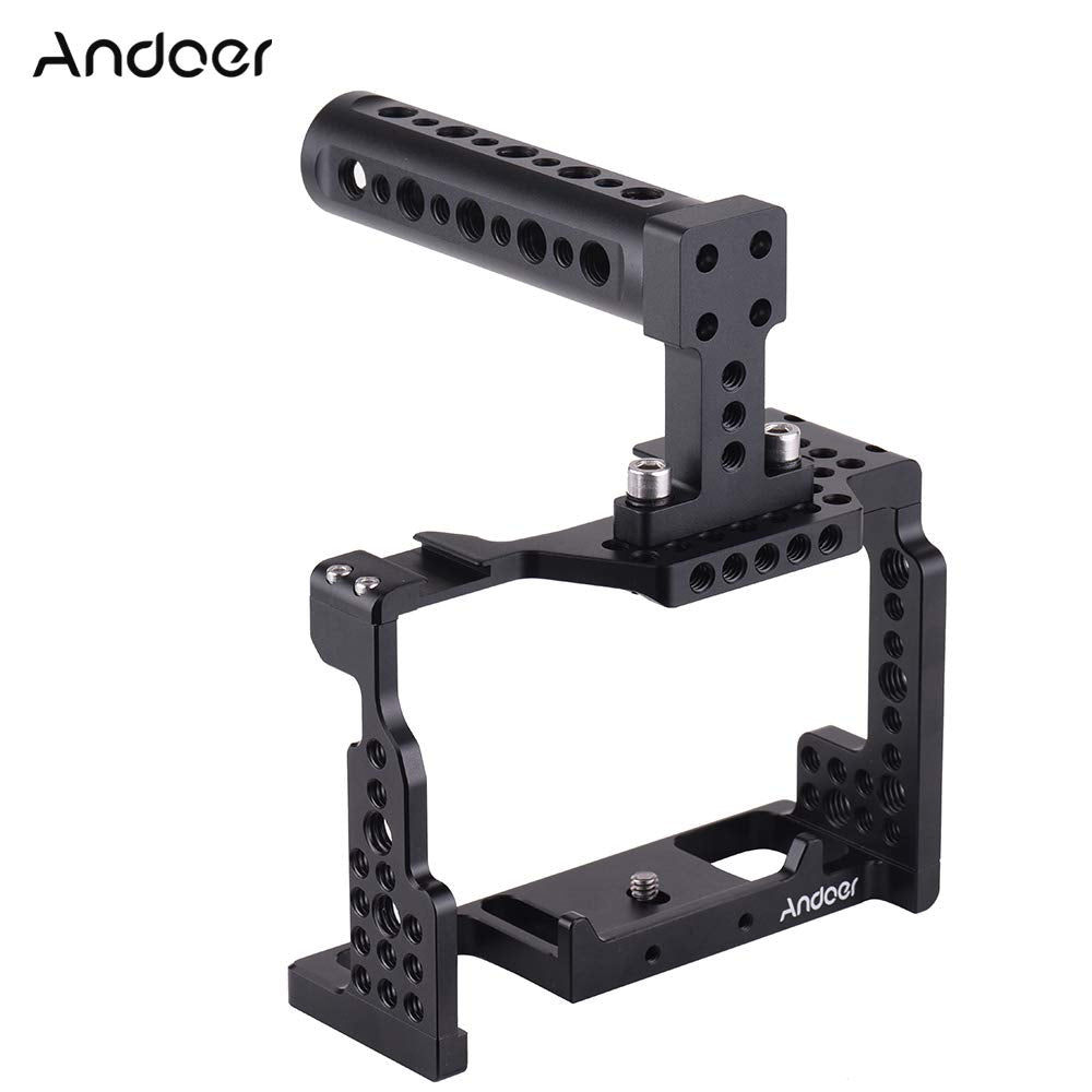 Andoer Camera Cage Top Handle Kit Video Film Movie Making Stabilizer Aluminum Alloy With Cold Shoe Mount For Sony A7Ii/A7Iii/A7Sii/A7M3/A7Rii/A7Riii Camera