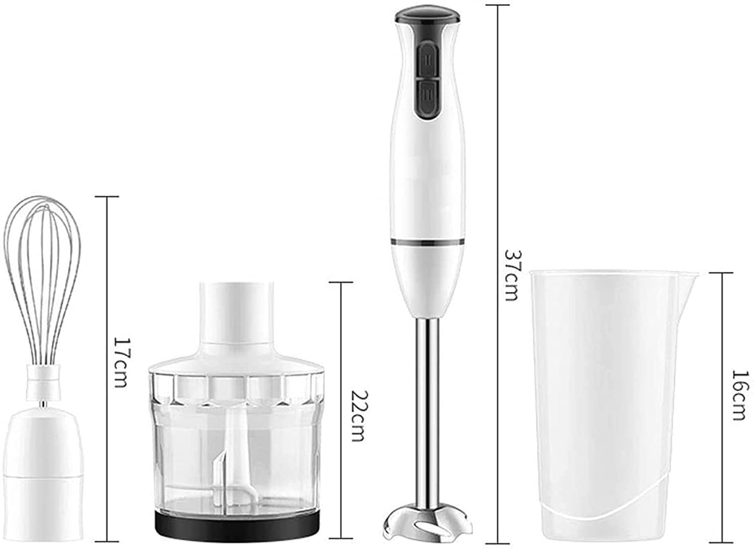 Zhykll Hand Blender, Blender Handheld With Stainless Steel Blade, Heavy Duty Chopper, Whisk, Milk Frother For Smoothie, Baby Food, Sauces,Puree, Soup