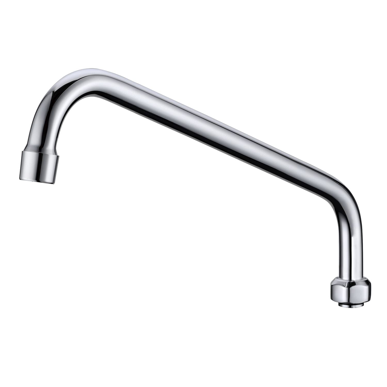 Favorpo 12 Inch Swivel Spout Replacement For Commercial Sink Faucet Stainless Steel Add-On Swing Nozzle Replacement Kit For 1 Or 2 Bay Compartment Sinks Chrome Finish (G 3/4")