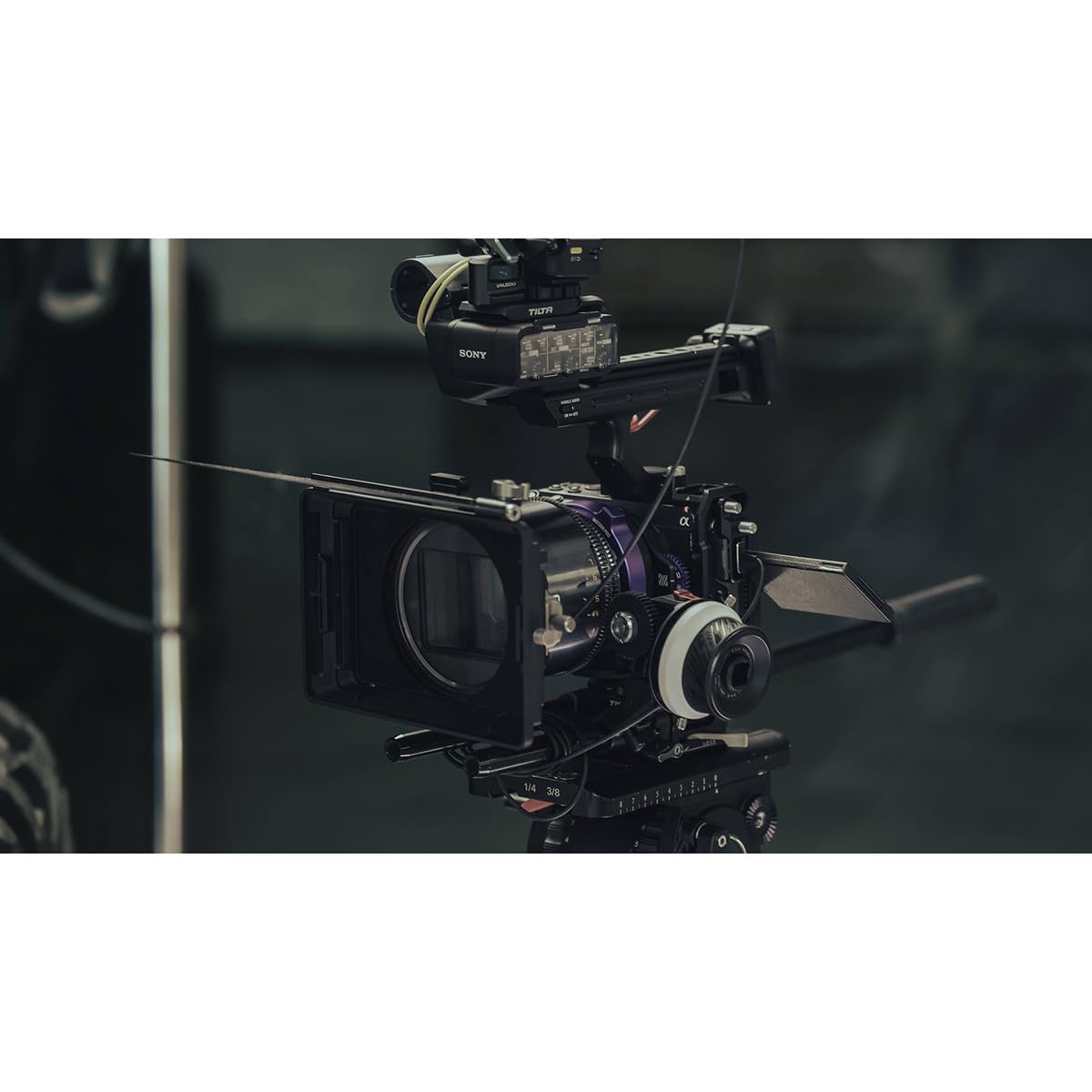 Tilta Full Camera Cage For Fx3/Fx30 V2 Top Plate Nato Rail, Cold Shoe, 1/4"-20 And 3/8"-16 Thumb Screw Design Titanium Gray