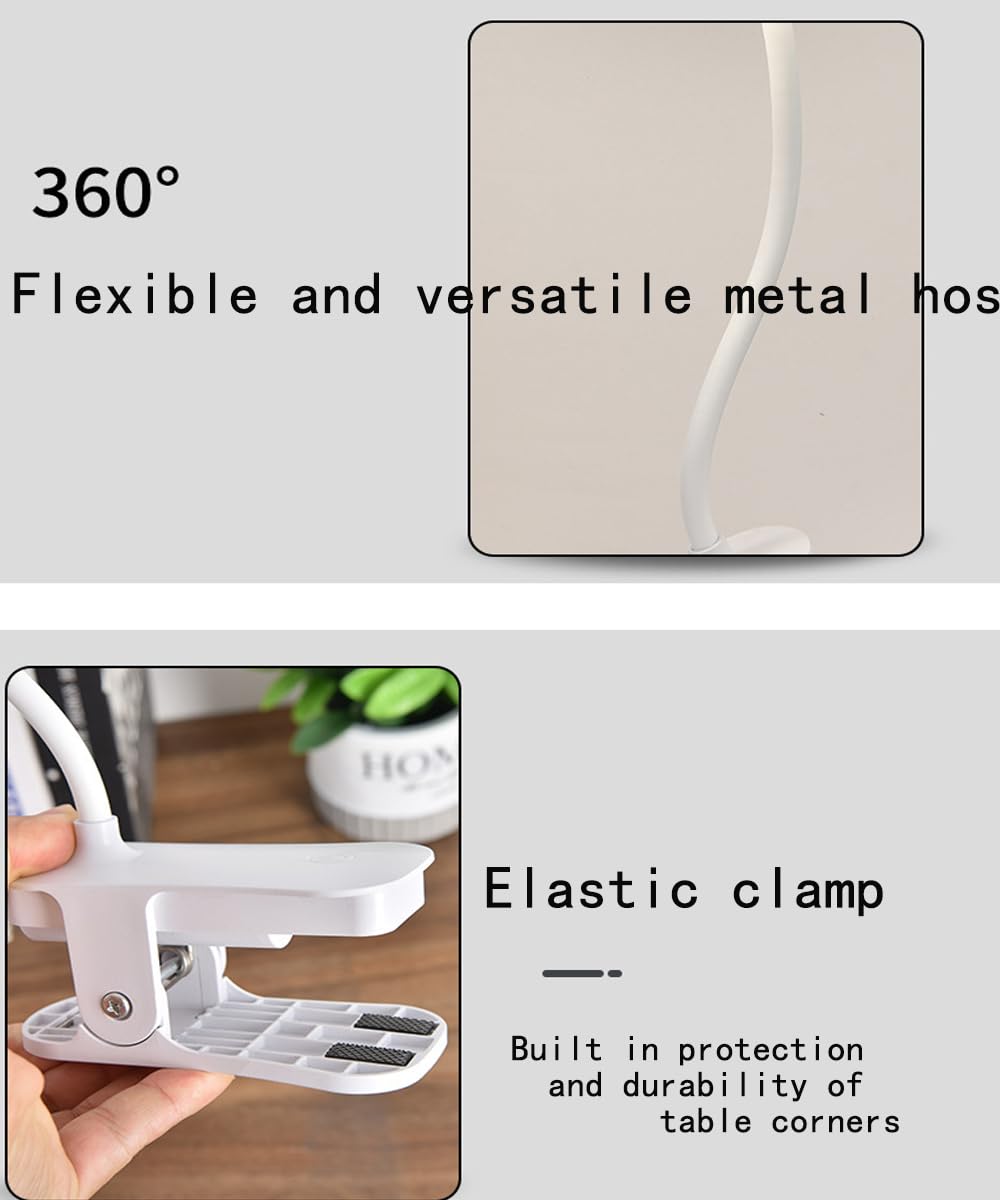 Zdayoz Bird Reading Table Lamp Student Children'S Study Special Bedroom Charging Clip Lamp Bedside Night Lamp (Brown)