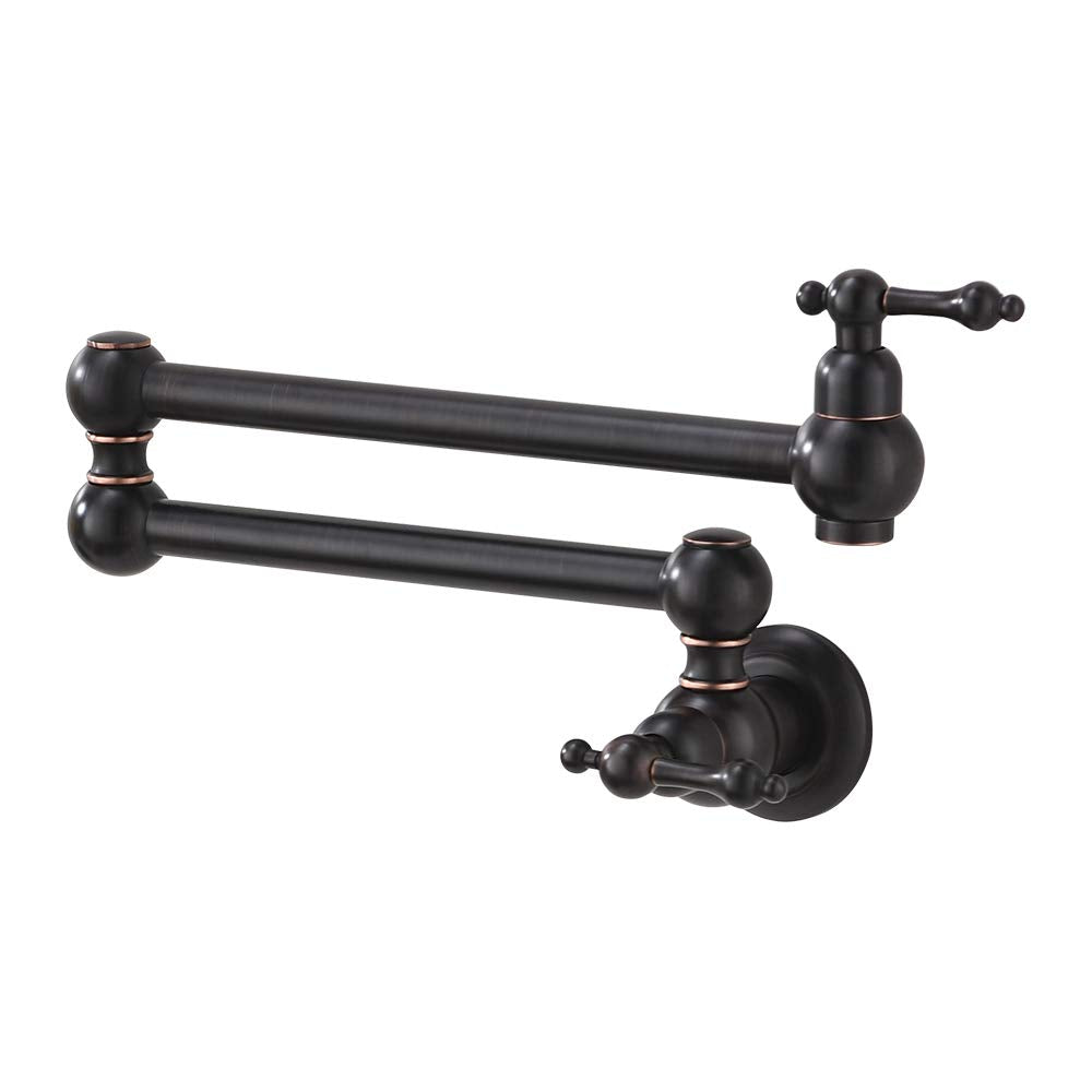 Bokaiya Pot Filler Oil Rubbed Bronze Stainless Steel Wall Mount Kitchen Faucet Commercial Pot Filler Faucet Folding Stretchable Double Joint 2 Handles Kitchen Sink Faucetilling Faucet