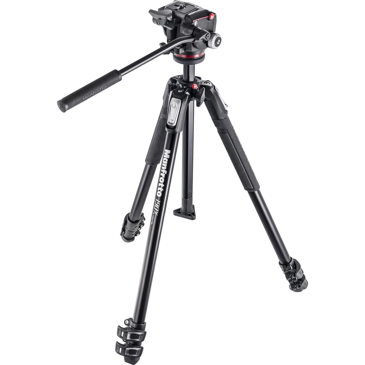 Manfrotto 190X Aluminum 3-Section Tripod Kit With Xpro Fluid Head (Mk190X3-2W)