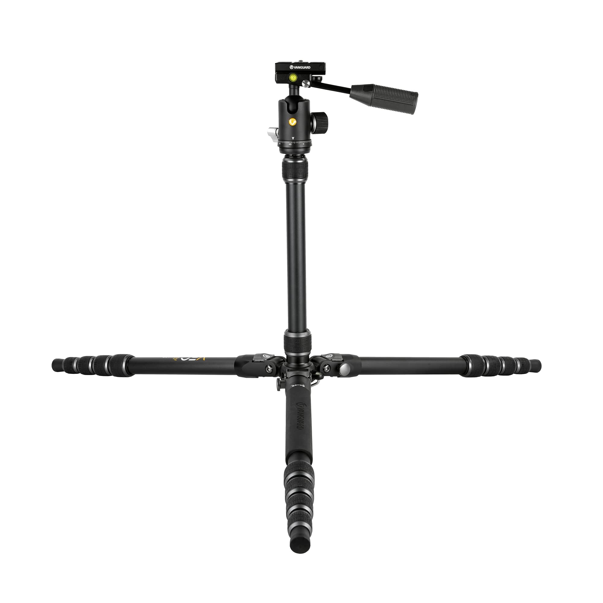 Vanguard Veo3T265Habp Aluminum Travel Tripod With Ball Head, Removeable Pan Handle, And Quick Shoe With Built-In Smartphone Holder