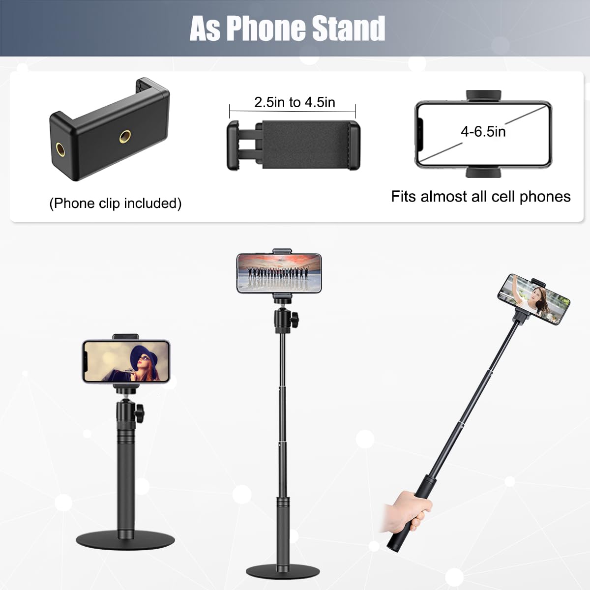 Jcwiny Webcam Stand, 28 Inch Web Cam Stand For Desk, Adjustable Webcam Mount Camera Stand For Logitech Webcam C922 C930E C920S C920 C615 C960 C920X Brio 4K Nexigo N60 And Others