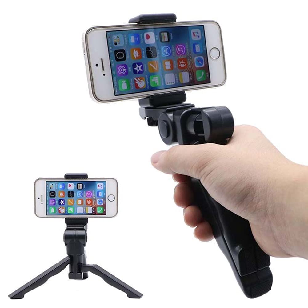 Walway Foldable Mini Table Tripod Stand Hand Grip With 1/4" Screw Compatible With Gopro/Smartphones/Compact Cameras Dslrs For Vlogging, Live Streaming, Zoom Meeting