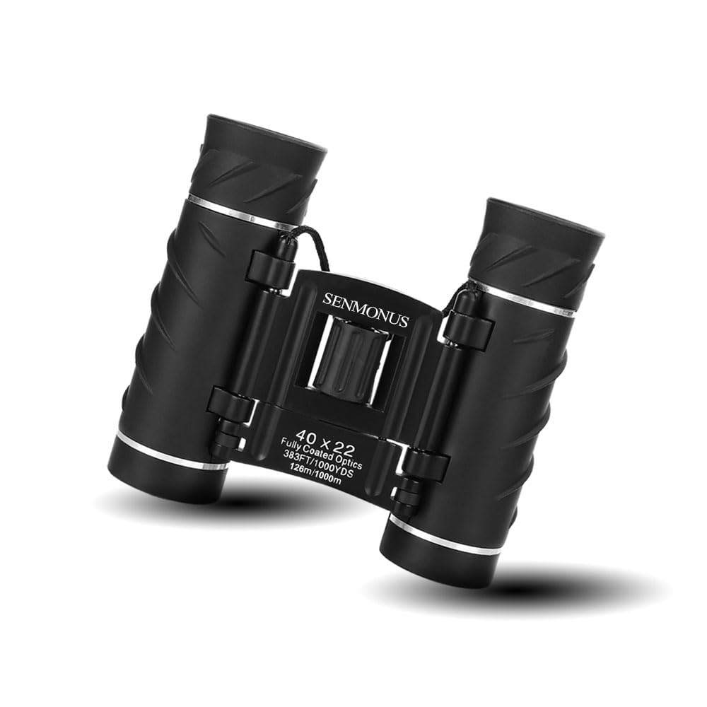 Senmonus 40X22 Compact Small Binoculars For Adults And Kids, Lightweight Pocket Binoculars For Bird Watching, Travel, Concerts, Sports, Camping And Hiking With Weak Light Night Vision (Bak4 Prism Fmc Lens)