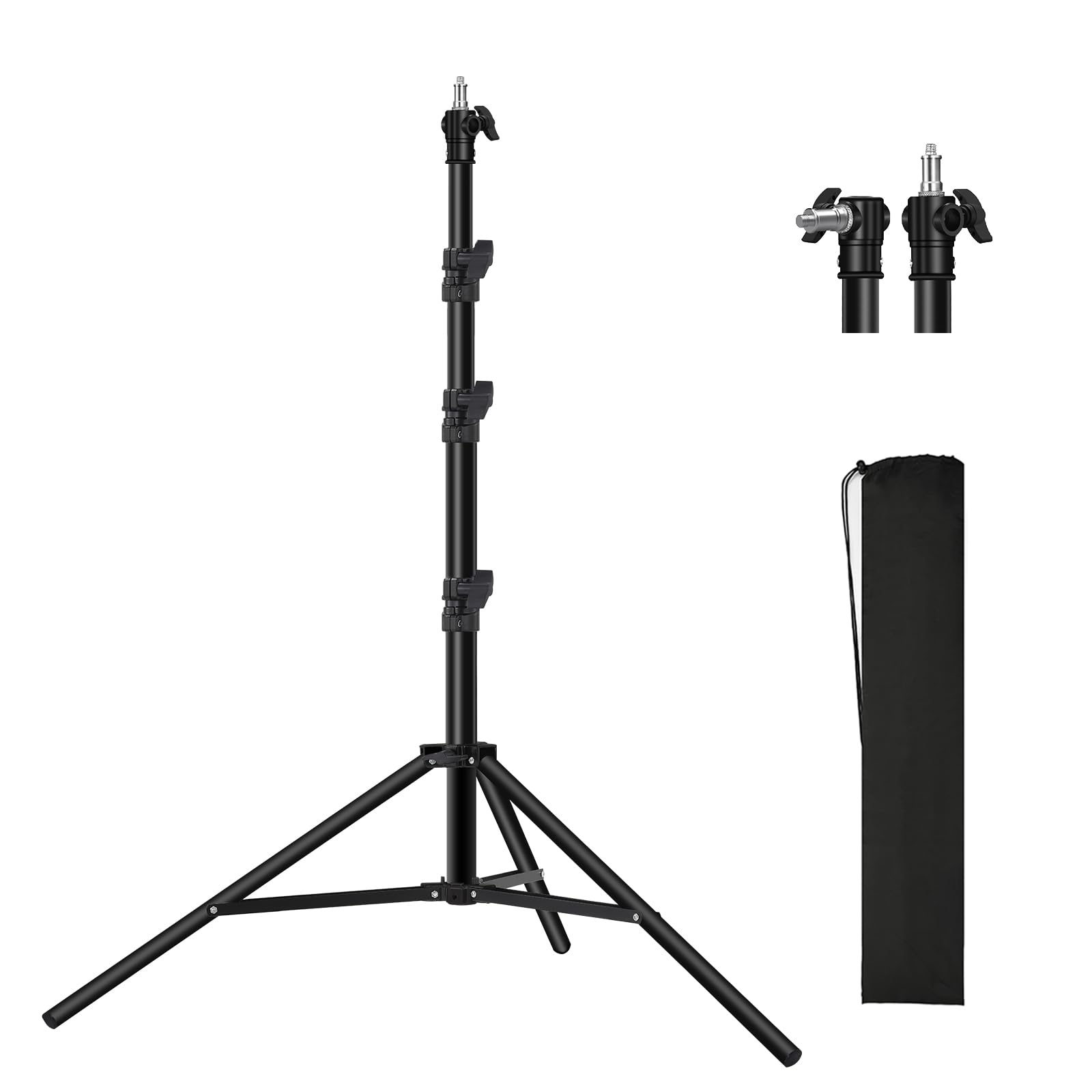Soonpho Heavy Duty Light Stand 9.8Ft /3M Photography Tripod Light Stand Metal Adjustable Spring Cushioned With Carry Bag 1/4” To 3/8” Universal Screw For Photography Led Video Light, Ring Light, Monolight