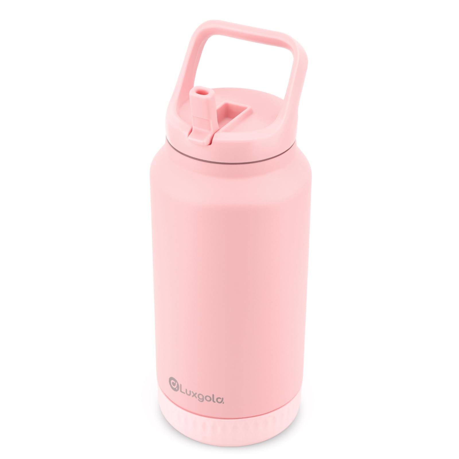 64 Oz Insulated Water Bottle, Half Gallon Stainless Steel Vacuum Tumbler With Flip Straw Lid