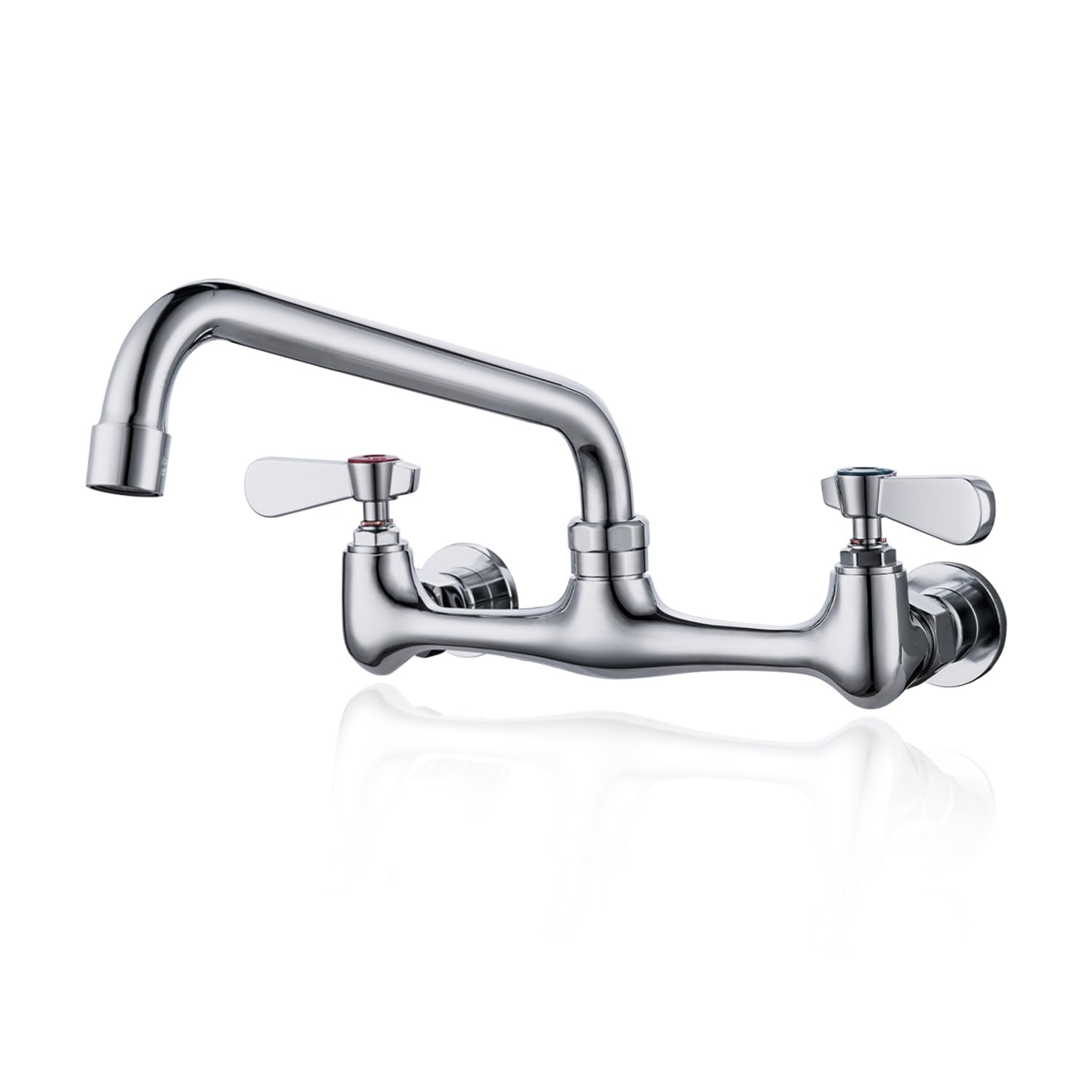 Phivan Commercial Kitchen Faucet 8 Inch Center Wall Mount Commercial Sink Faucet With 8 Inch Swivel Spout 2 Dual Handle Laundry & Utility Room Sink Faucets Restaurant Industrial Chrome Mixer Tap