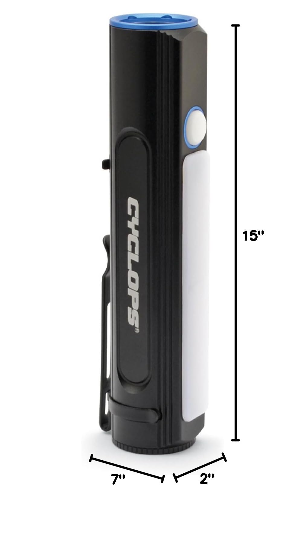 Cyclops 2000 Lumen Flashlight With Cob Utility Light Ipx4 Weather Resistant Rechargeable Aluminum Housing Bright 15 Watt Led Flashlight With Magnetic Base Usb Cable Included