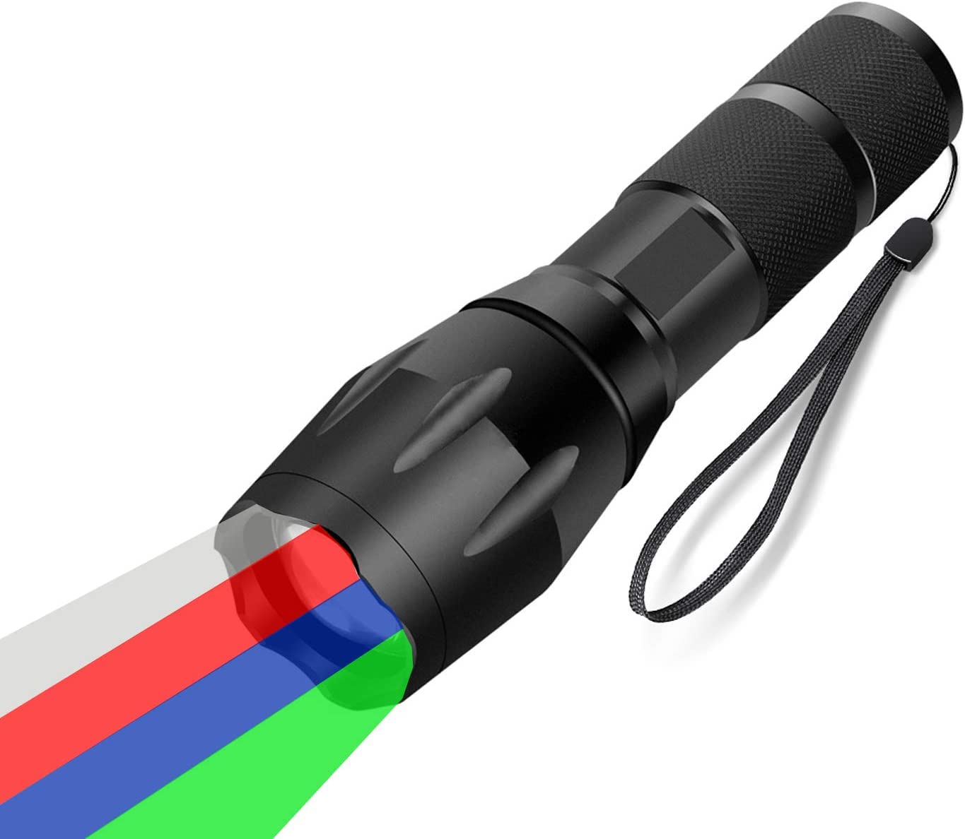 Wayllshine 4 In 1 Multicolor Flashlight, Single Mode White, Red, Green, Blue Light, Led Flashlight For Outdoor Activities