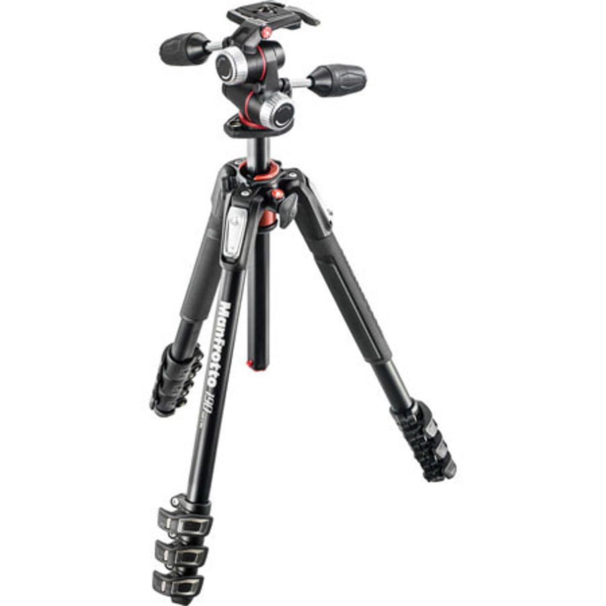 Manfrotto 190Xpro 4-Section Aluminum Tripod With Xpro 3-Way Pan/Tilt Head