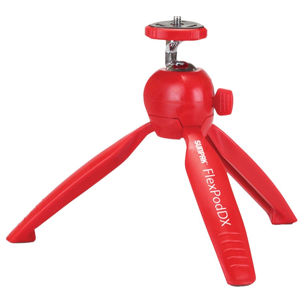 Sunpak 620-900-Rd Flexpoddx Tabletop Tripod With Adapters (Red)