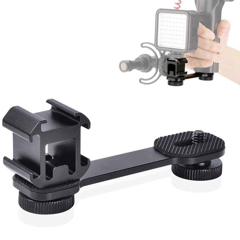 Senmubery Triple Cold Shoe Mount Universal Bracket Holder For Led Video Light Dslr Phone Gimbal Stabilizer