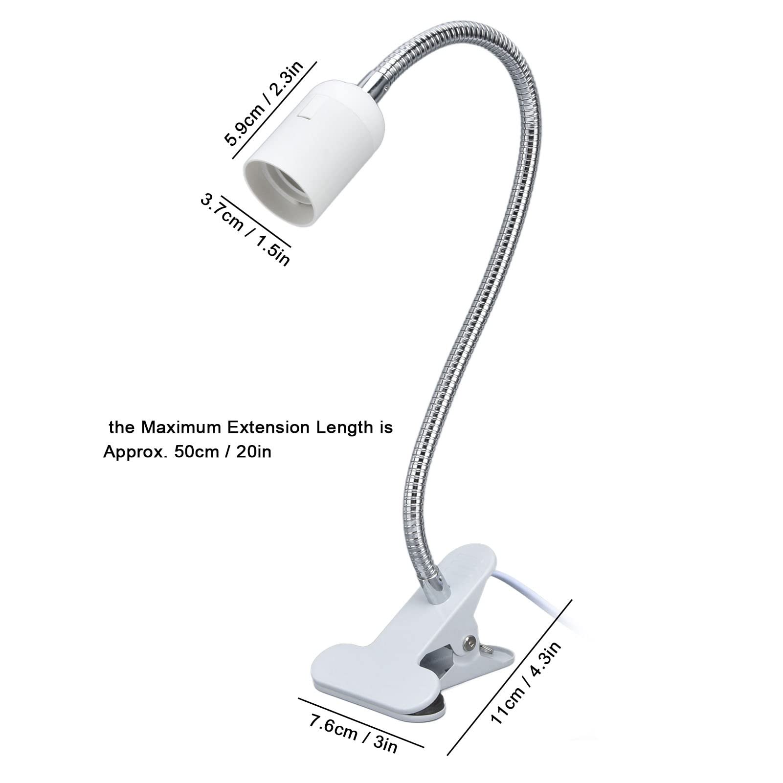 Shanrya Book Lamp Holder, 360 Degree Adjustable Wear-Resistant E27 / E26 Table Lamp Holder For Plant Growth Lamps For Table Lamps U.S. Regulations