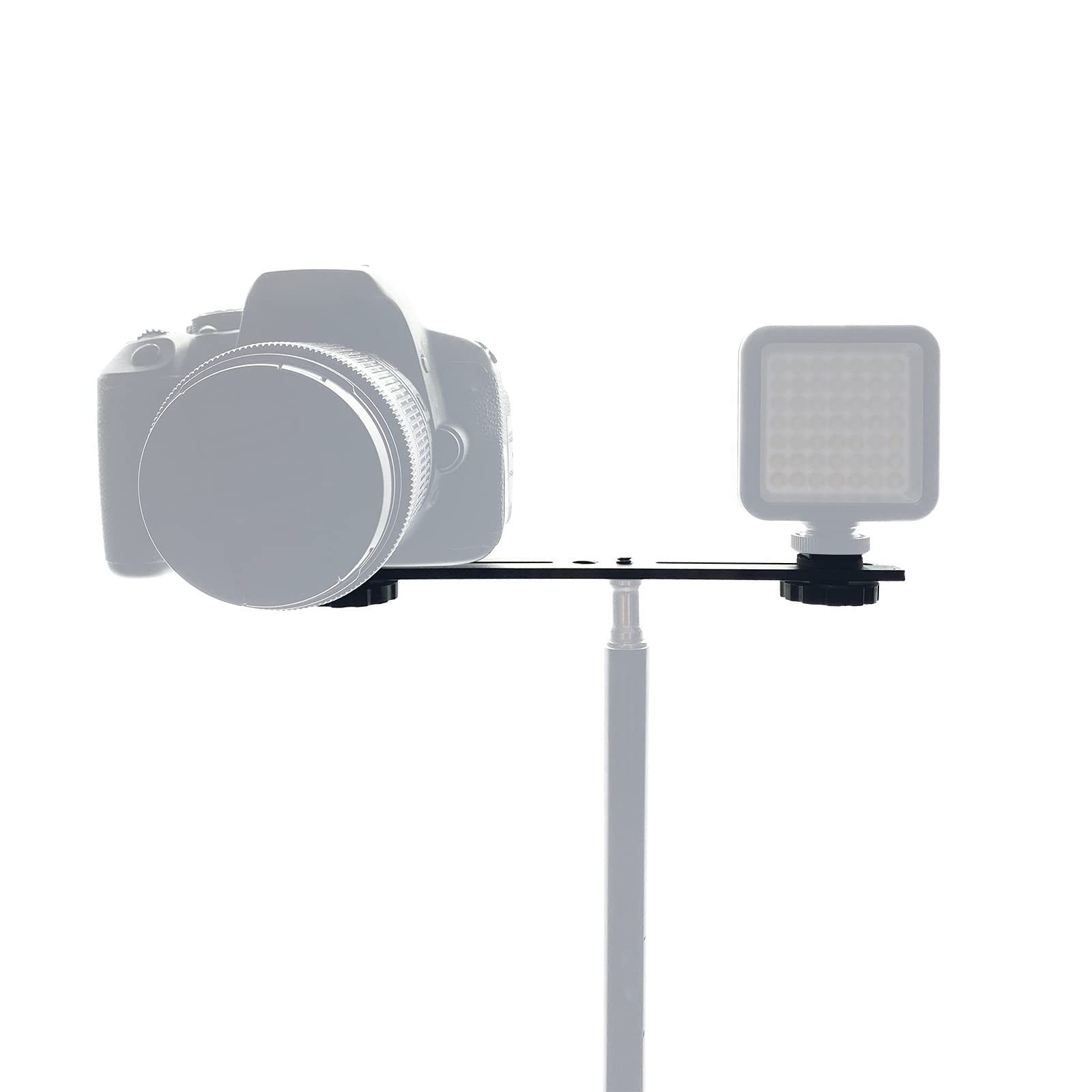 Zeetain 8"/20Cm Dual Speedlite Camera Mount Tripod Bracket Flash Extension Bar, Led Video Light, Dslr Flash Light
