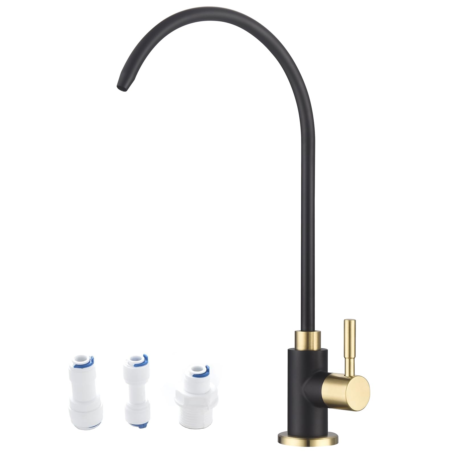 Apaix Drinking Water Faucet Black And Gold, Kitchen Water Purifier Faucet For Non-Air Gap Reverse Osmosis Water Filtration System, Matte Black And Brushed Gold Reverse Osmosis Faucet