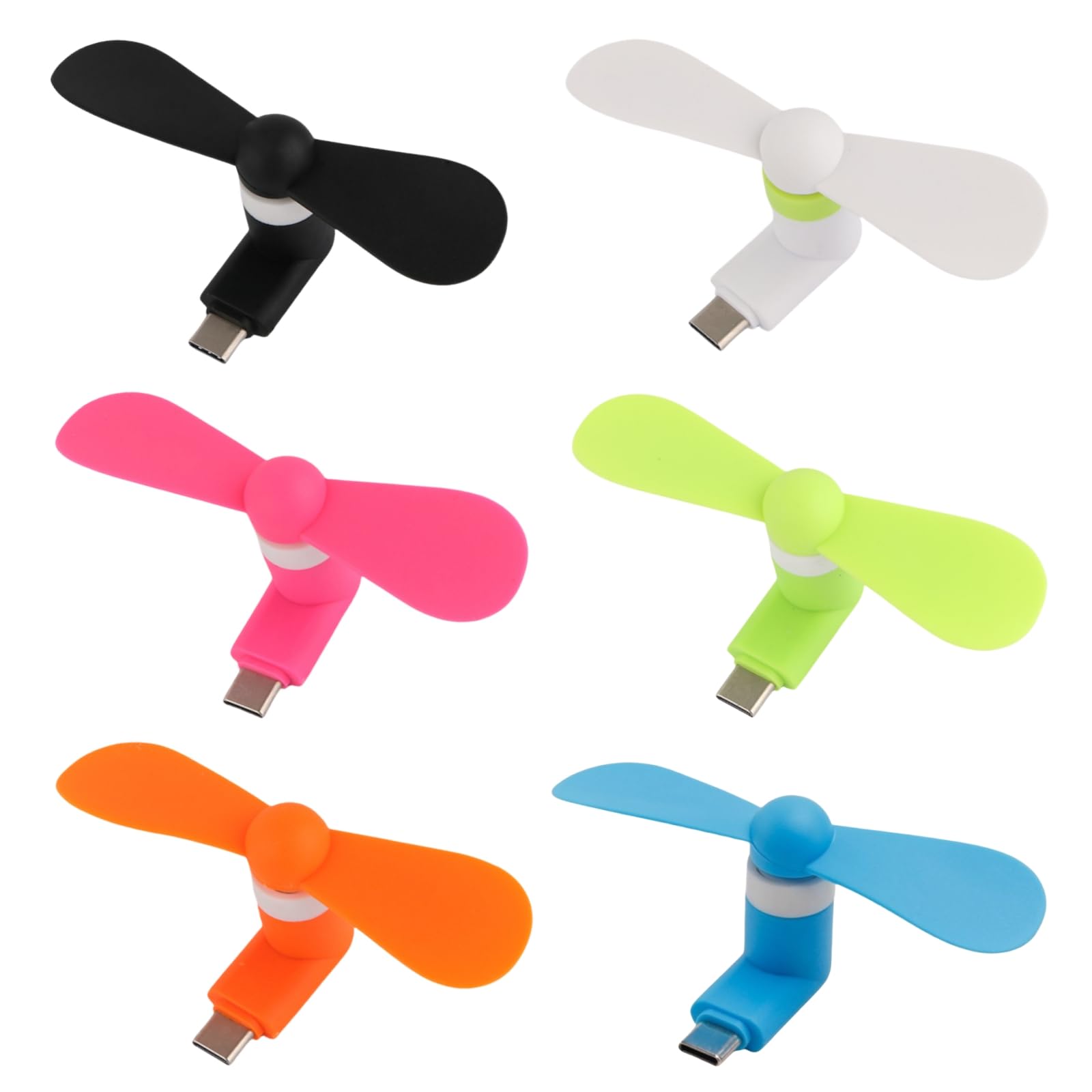 Phone Fan Usb C, 6 Pack Mini Portable Cell Phone Fan Attachment For Iphone 16/16 Plus/16 Pro/16 Pro - Koospark