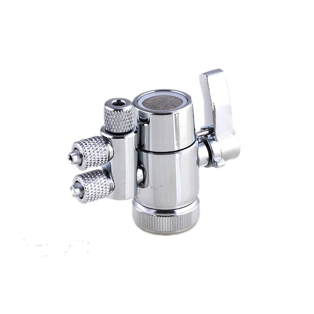 Puresec 2 Way Kitchen Faucet Diverter Valve/Splitter With Female M22(≈22Mm) Thread And 1/4 Od Ro Tubing Outlet For Counter Water Filter