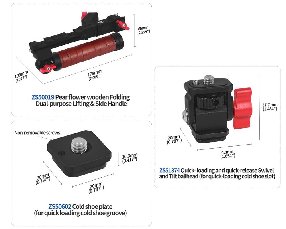 Coyktonty Stabilizer Handle/Extension Aluminum Alloy Grip Mount For Dji Rs4/ Rs4 Pro/Ronin Rs3 Mini/Rs3/Rs3 Pro/Rs 2/Rsc2 Gimbal Stabilizer,Adjustable Angle With Head Adapter