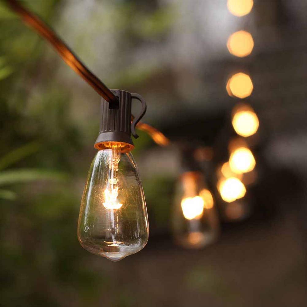 Zhongxin Solar String Lights Outdoor, Patio Lights String Waterproof With 10 Classic St38 Led Edison Bulbs, Perfect For Garden, Backyard, Pergola, Party, Cafe, Bistro, Wedding, Camping Decoration