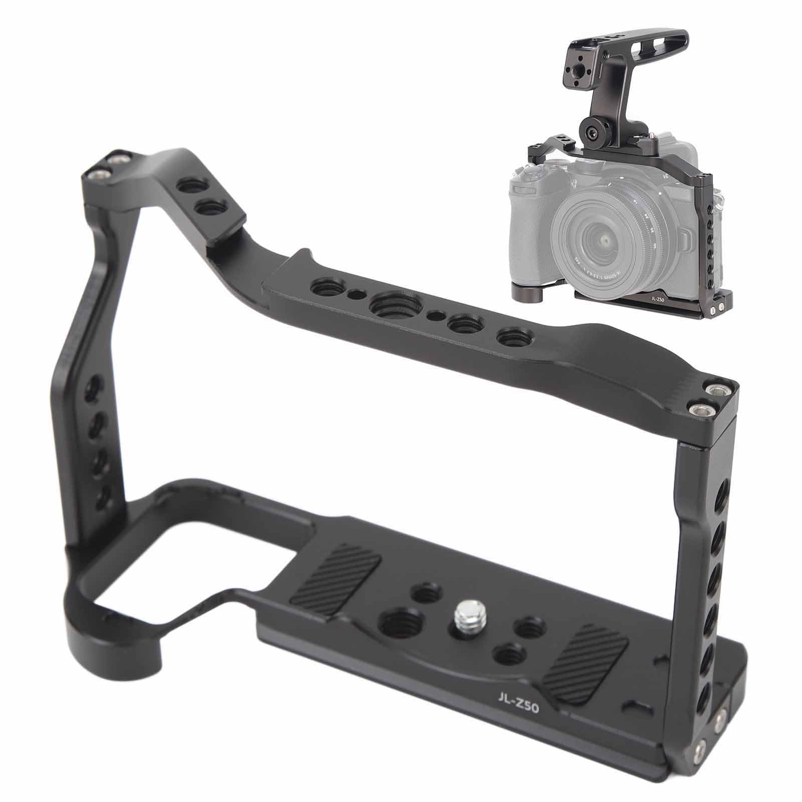 Acogedor Camera Cage For Nikon Z50, Video Camera Cage Rig With 1/4 & 3/8 Thread, For Arca Port Quick Release Plate, Aluminum Video Cage Rig Stabilizer