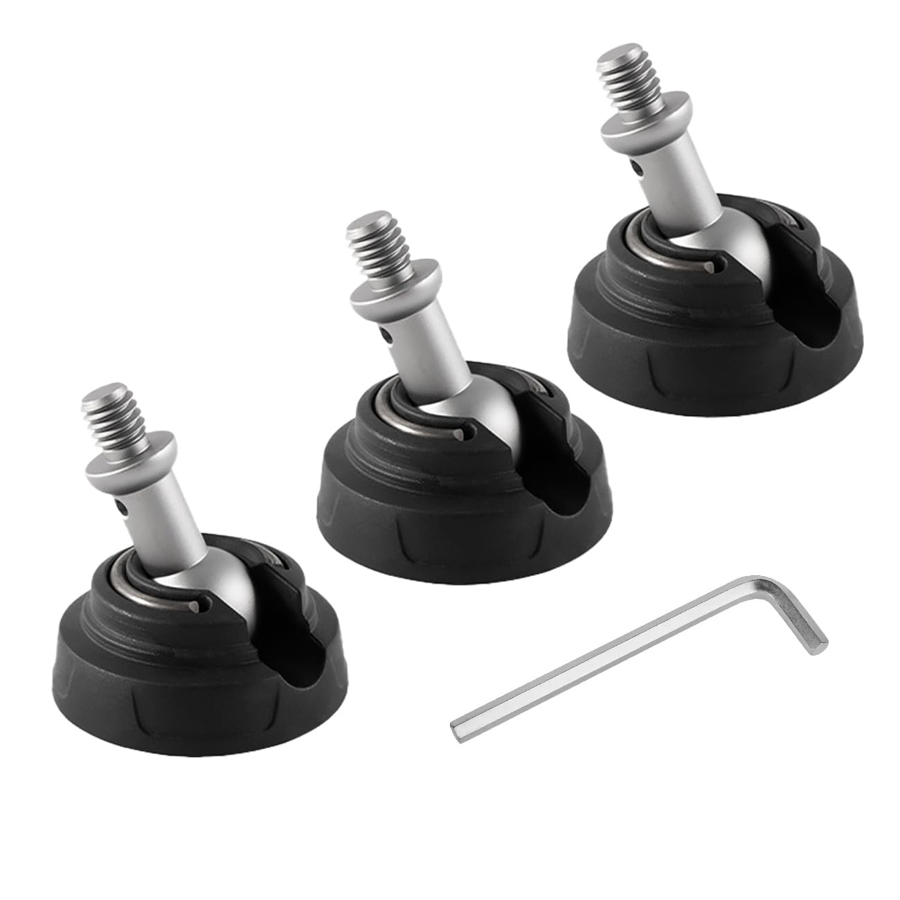 Elictech Anti-Slip Rubber Tripod Foot Pad Spikes Compatible With 3/8 Inch 50Mm Diameter Thread Tripod Feet Protector Replacement 360° Rotating Rubber Cap For Metal Spike Feet