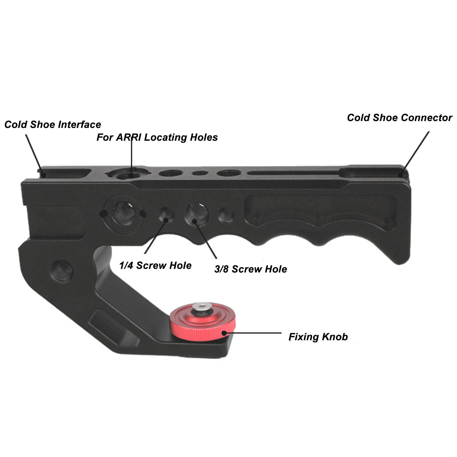 Zyyini Camera Cage Top Handle, Aluminum Alloy Camera Photography Video Stabilizers With Cold Shoe 1/4Inch 3/8Inch, For Arri Camera Cage Top Grip Accessory