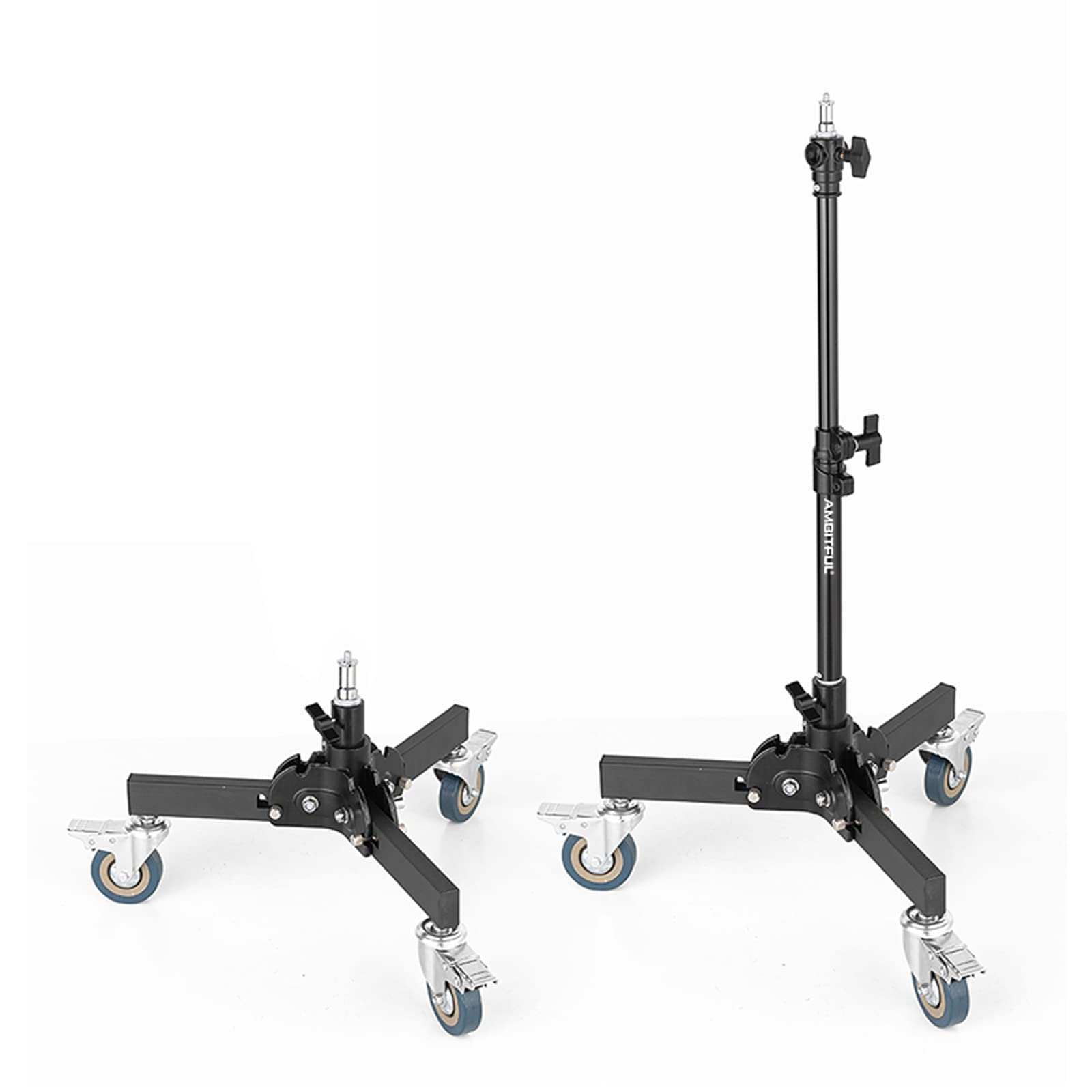 Ambitful 61-81Cm/21-31.9" Profession Removable Very Sturdy Folding Floor Light Stand And Wheels For Studio Flash Led Light