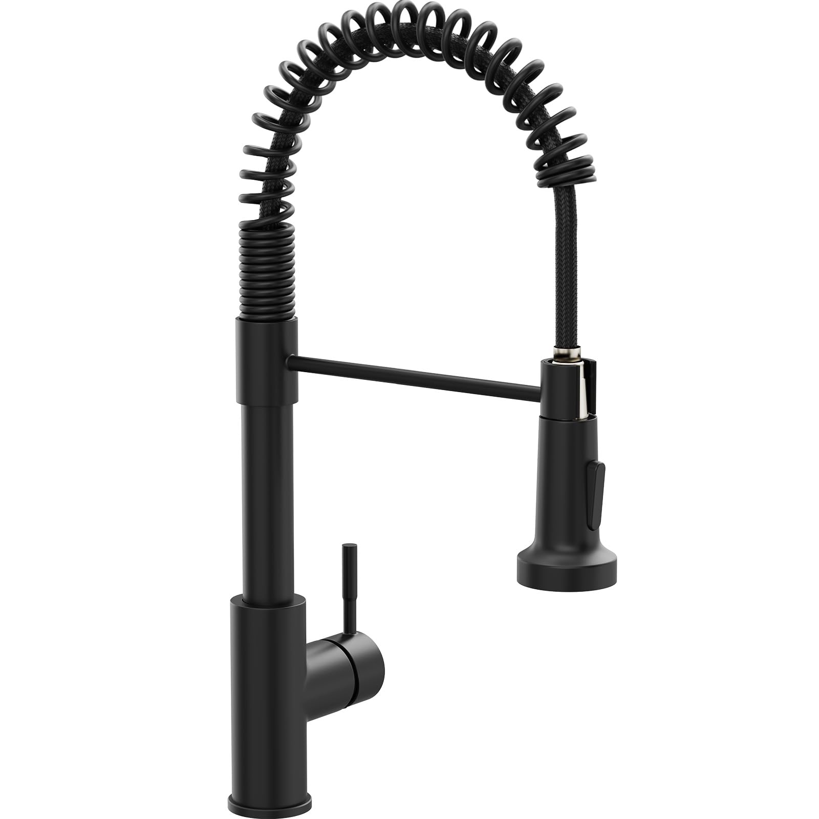 Gimili Black Kitchen Faucet With Pull Down Sprayer Single Hole Spring Kitchen Sink Faucet, Suitable For Farmhouses, Rv, Laundry Room, Outdoor, And Campers. Llave Para Fregadero De Cocina
