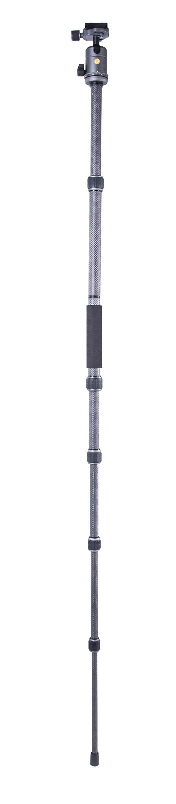Vanguard Veo3Go265Hcb Compact Carbon Fiber Travel Tripod With Ball Head, Monopod Option, Smart Phone Holder And Bluetooth Remote