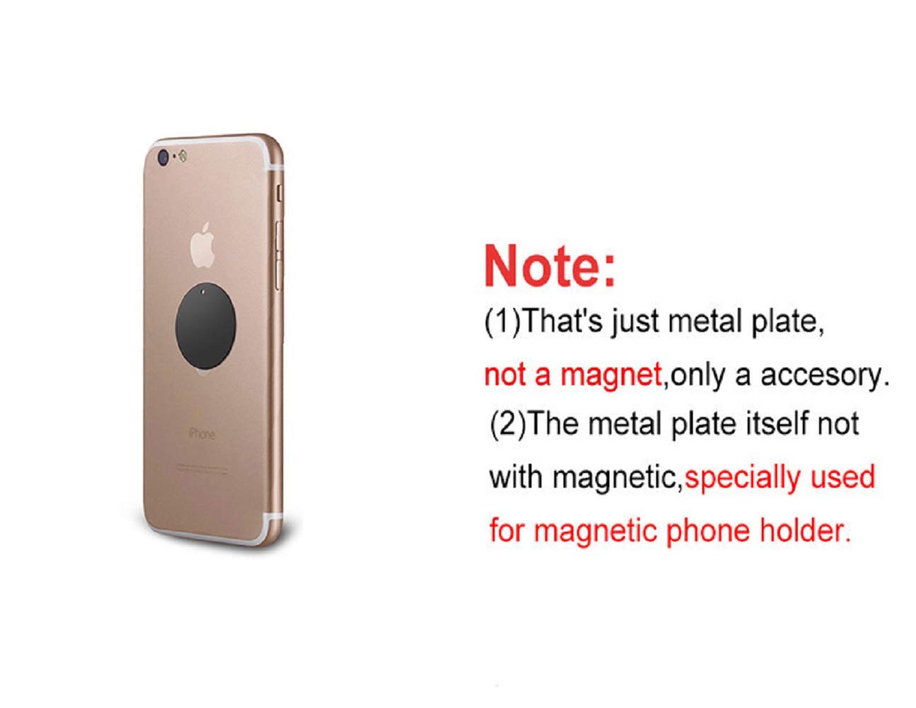 Bgjrby Mount Metal Plate(8Pack) For Magnetic Car Mount Phone Holder With Full Adhesive For Phone Magnet, 8 X Round (Black)