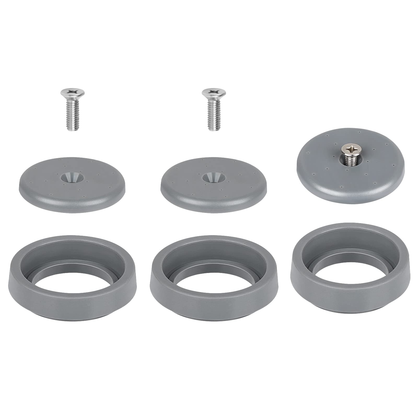 Abboraunt 3 Pack Commercial Spray Valve Repair Kit For Most Commercial Sink Pre-Rinse Sprayer Spray Face Bumper And Screw Repair Part 1.42 Gpm, Grey