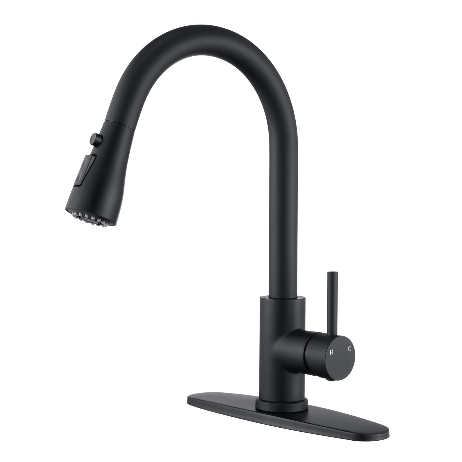 Aiodzlfd Matte Black Kitchen Faucets With Pull Down Sprayer, Kitchen Sink Faucet With Pull Out Sprayer - Effortlessly Achieve Efficient Kitchen Cleaning