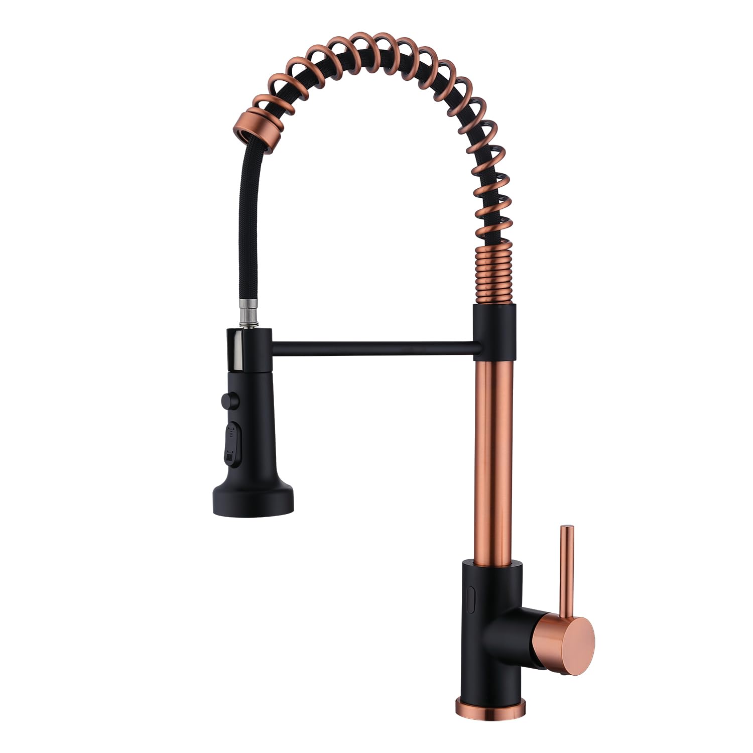 Avola Copper Pull Out Kitchen Faucet,Hands Touchless Kitchen Sink Faucets, Rose Gold Motion Sensor Activated Smart Hands Kitchen Faucets, Copper And Matte Black