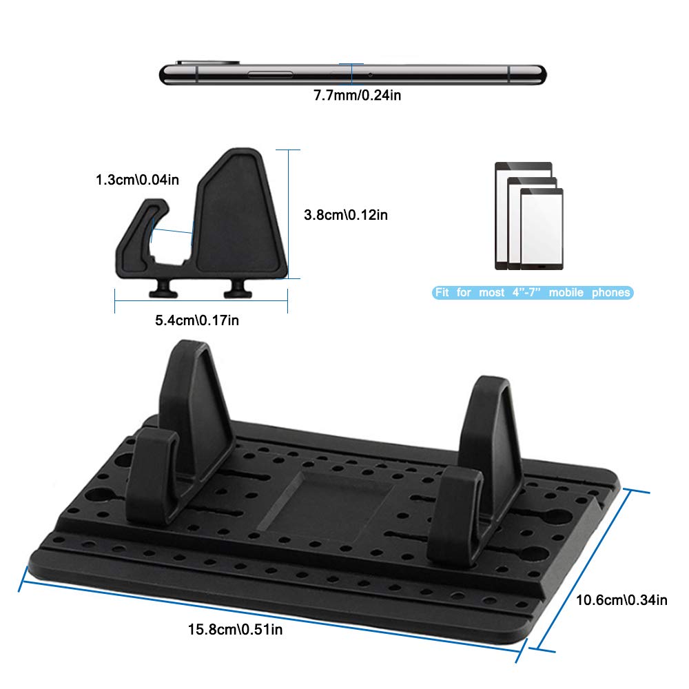 Finegood Phone Holder For Car With Air Vent Brush, Universal Silicone Car Cellphone Mount Antislip Vehicle Mobile Phone Gps Mounting Mat