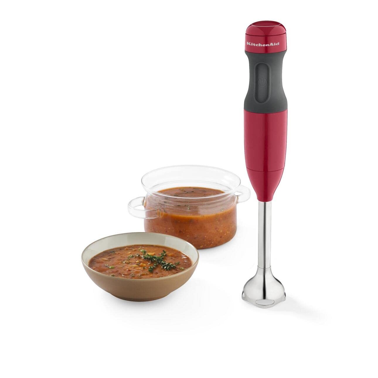 P L-Ra 2-Speed Hand Blender Empire Red (1) Dishwasher-Safe Blender Arm (1) Blending Jar With Lid Color: Empire Red Empire Red Blade Material: Stainless Steel Number Of Speeds: 2-180 W