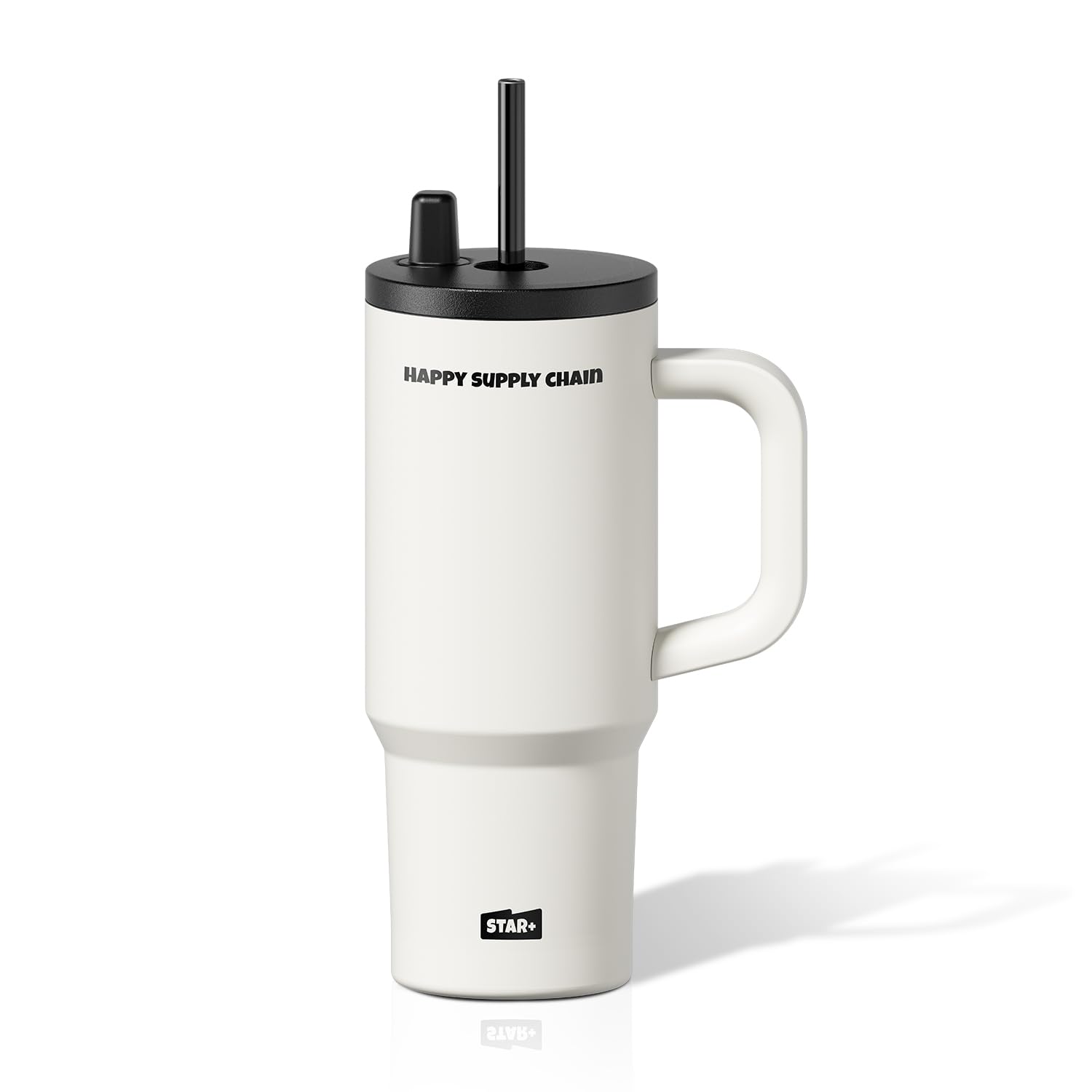 24 Oz Stainless Steel Tumbler With Lid And Straw, Coffee Travel Mug With Handle Spill Proof Spill