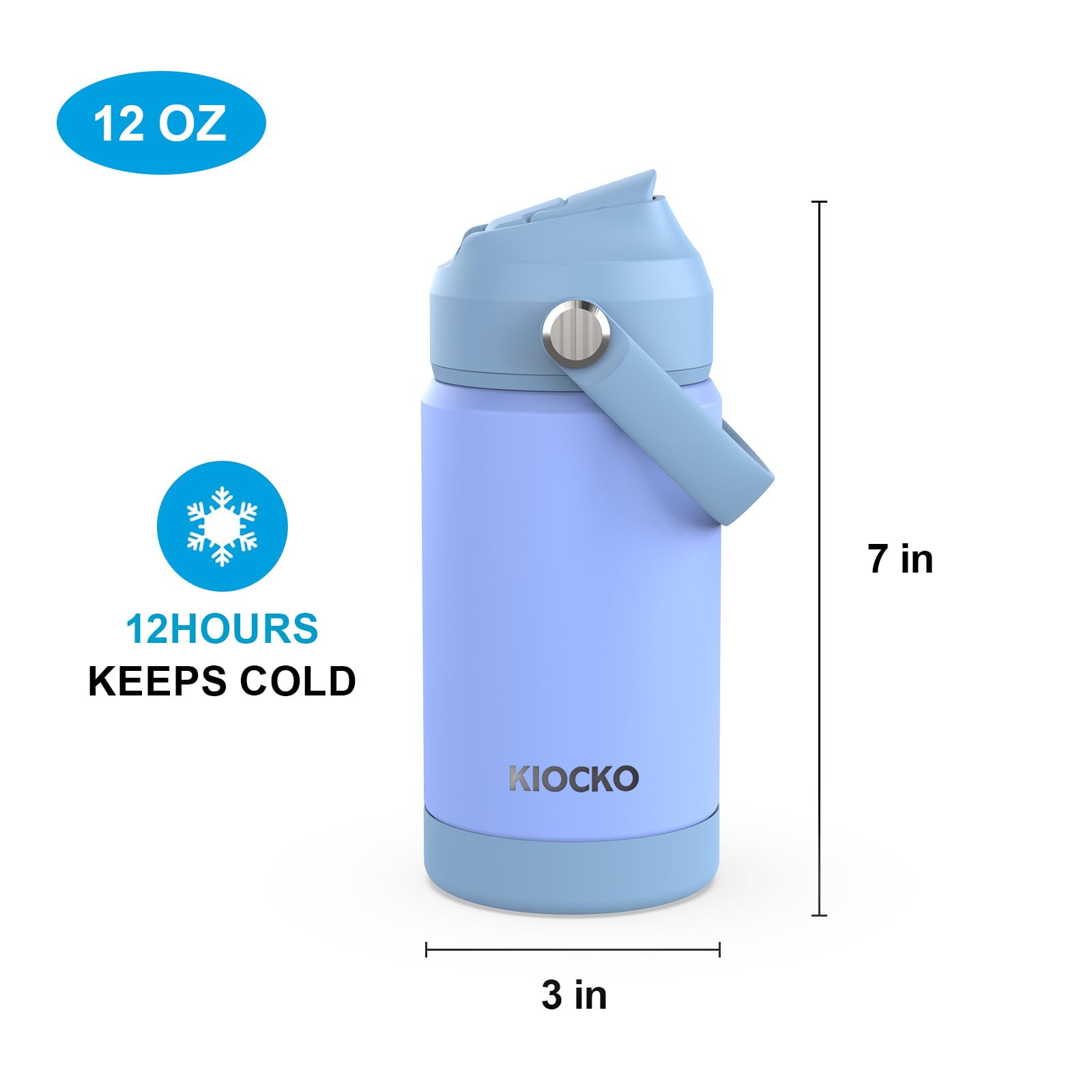 Kids Insulated Water Bottle With Straw,12Oz Toddler Cups With Stainless Steel Leak Proof For School