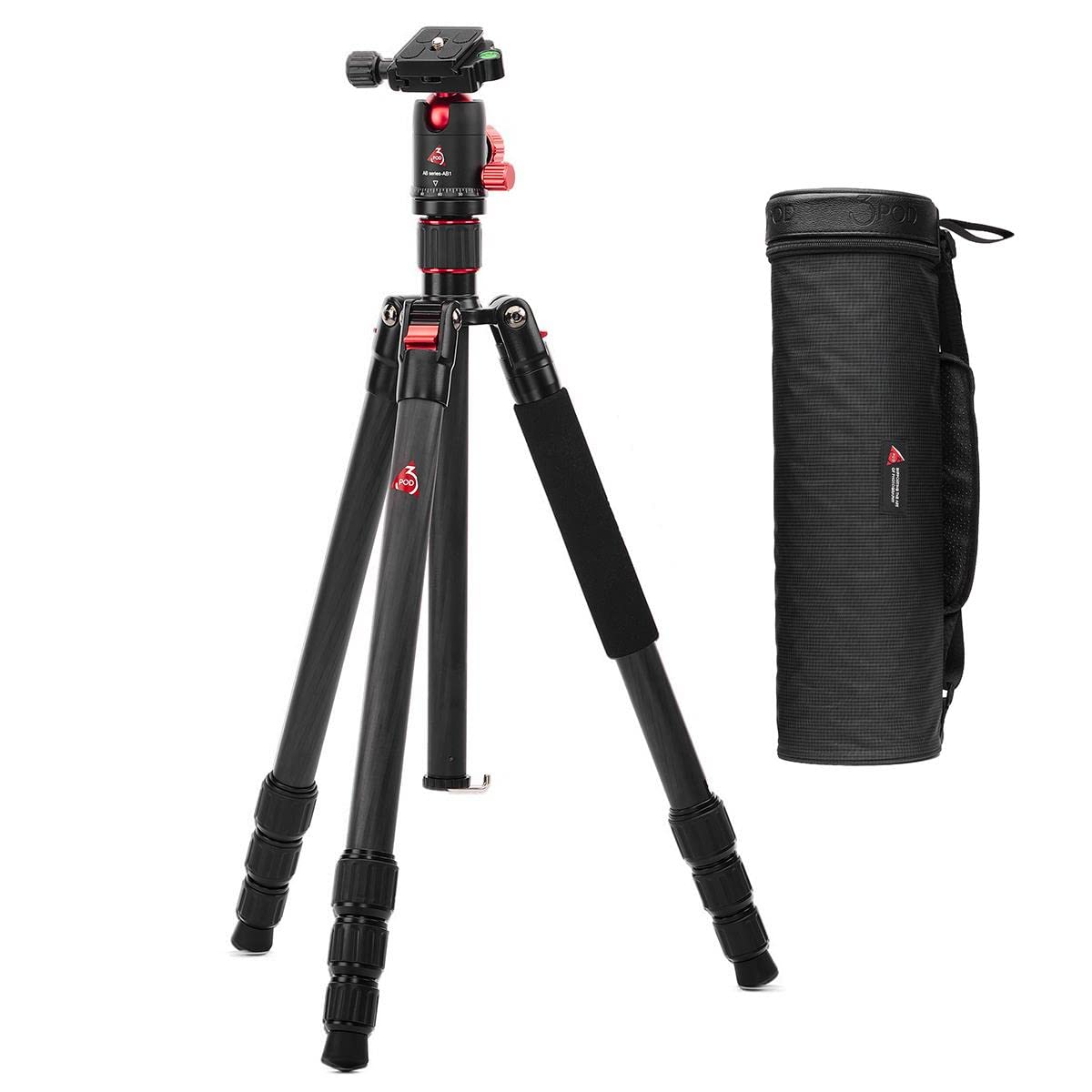 3Pod Trek Series 4-Section Carbon Fiber Travel Tripod/Monopod With Arca-Type Ball Head – Lightweight, Compact, High Load Capacity, Adjustable Height, Twist Lock Legs For Dslr & Mirrorless Cameras