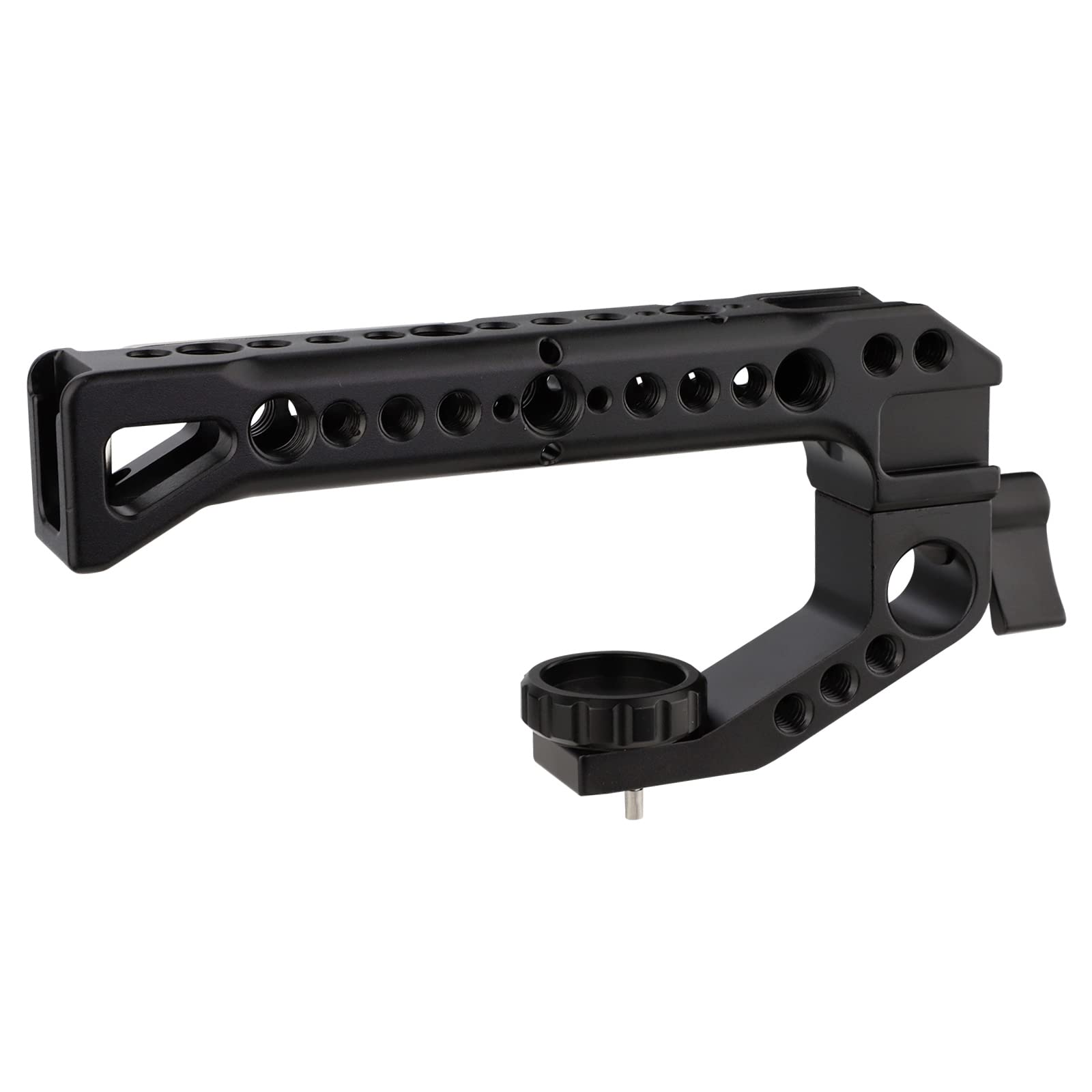 Akirood Universal Top Handle Grip,Video Stabilizing Rig With 3/8” Arri Locating Pins For Microphone, Led Light, Monitor, Easy Low Angle Shots
